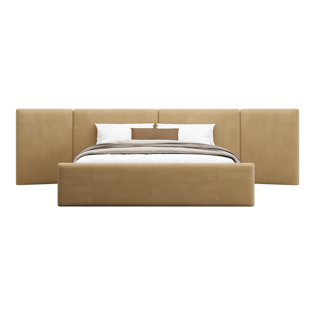 Apogee Bed Camel Velvet