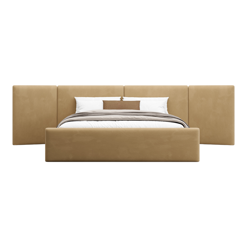 Apogee Bed Camel Velvet