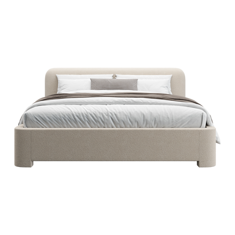 Elora Bed Greige Boucle
