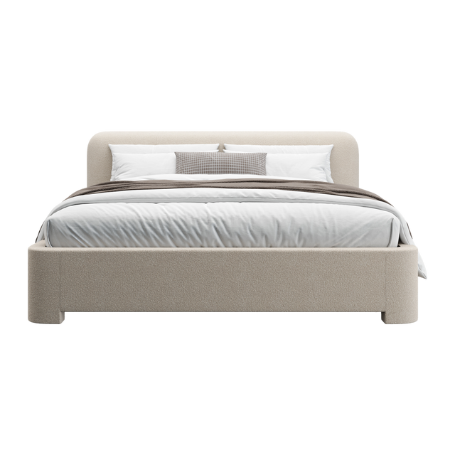 Elora Bed Greige Boucle