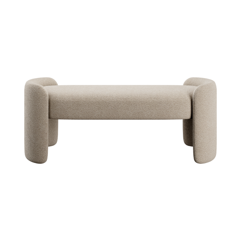 Elora Bench Greige Boucle