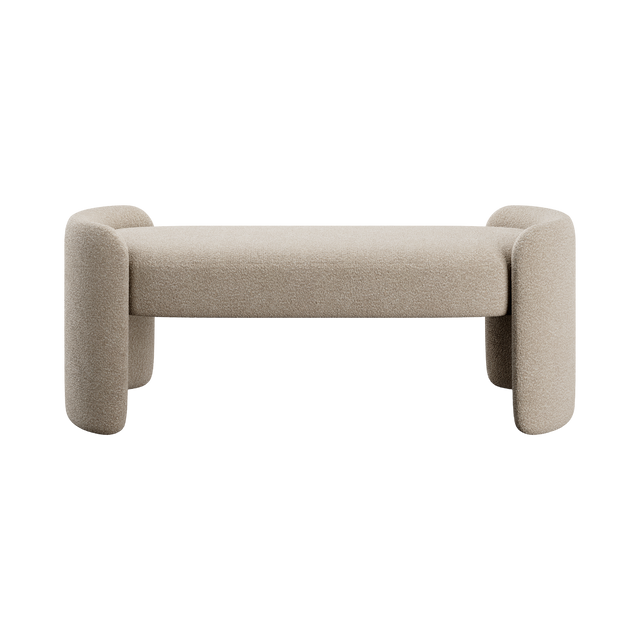 Elora Bench Greige Boucle