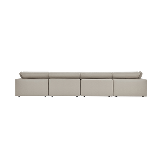 Bloom Leather 4-Piece Modular Sofa Mocha