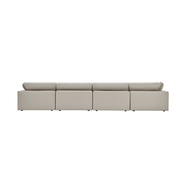 Bloom Leather 4-Piece Modular Sofa Mocha
