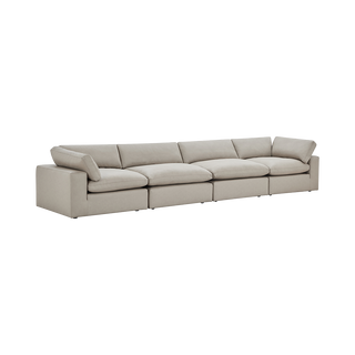 Bloom Leather 4-Piece Modular Sofa Mocha