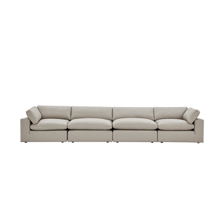 Bloom Leather 4-Piece Modular Sofa Mocha