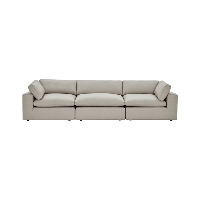Bloom Leather 3-Piece Modular Sofa Mocha