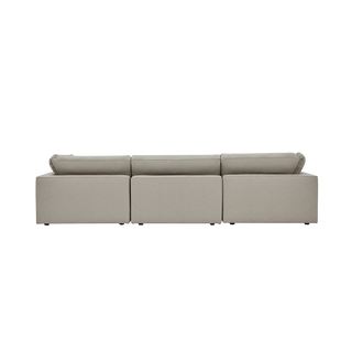 Bloom Leather 3-Piece Modular Sofa Mocha