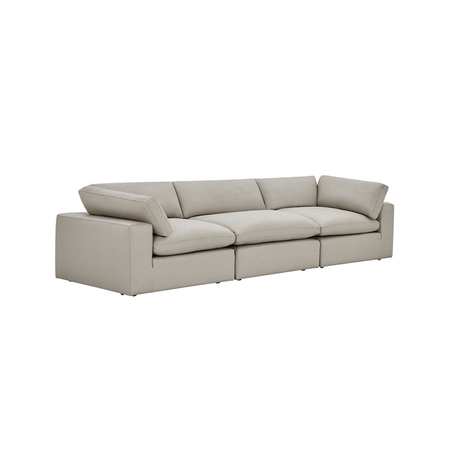 Bloom Leather 3-Piece Modular Sofa Mocha