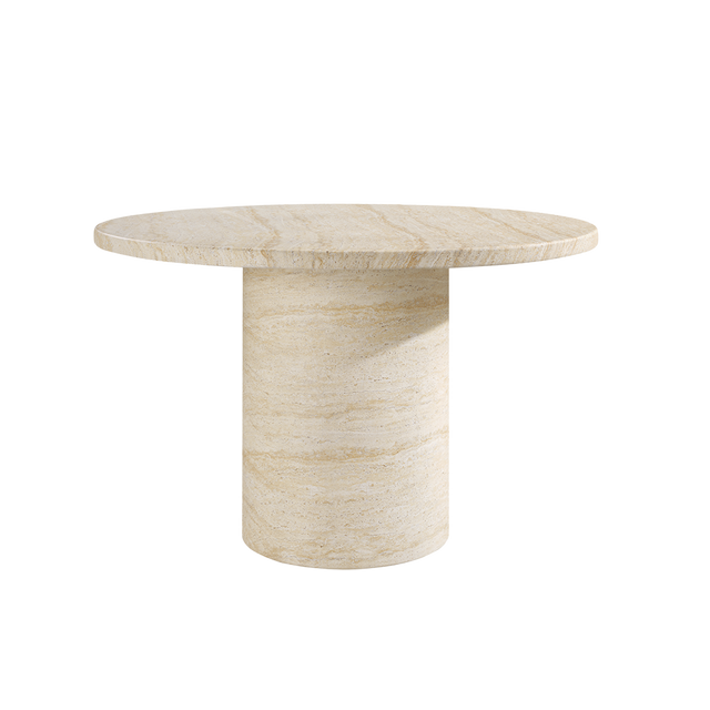 Bloom Round Dining Table Travertine