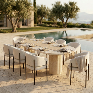 Bloom Dining Table Travertine
