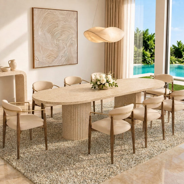 Bloom Dining Table Travertine