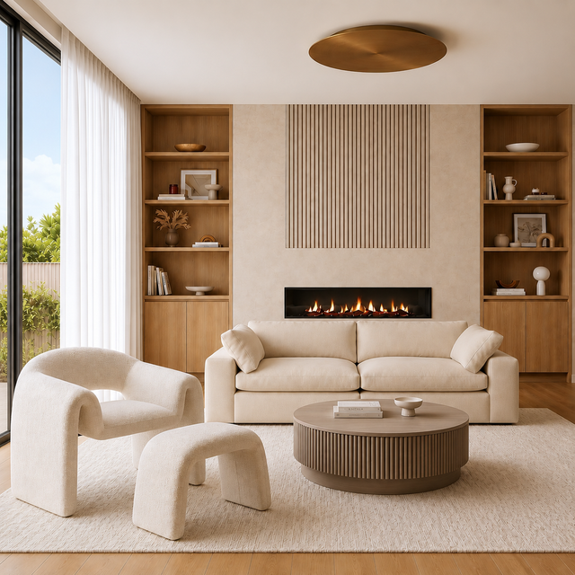 Nora Lounge Chair Light Mocha w/ Ottoman