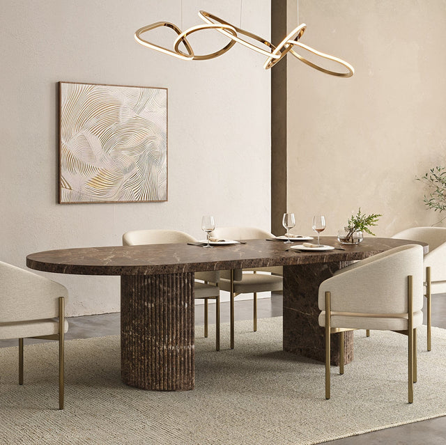 Bloom Dining Table Brown Marble