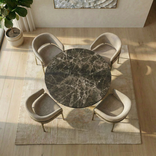 Oxford Dining Chair Mocha & Brass Frame