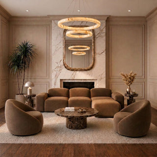 Brunello Sectional Sofa Brown Velvet