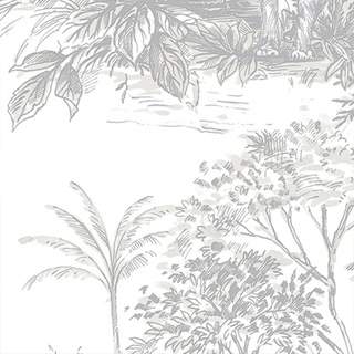 Capri Wallpaper Grey Toile