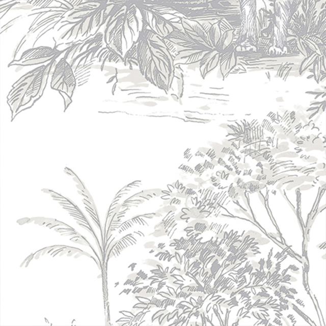 Capri Wallpaper Grey Toile