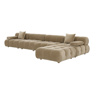 Forma Large Sectional Sofa Camel Velvet