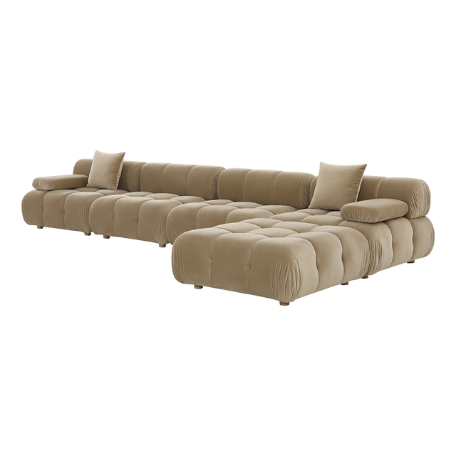 Forma Large Sectional Sofa Camel Velvet