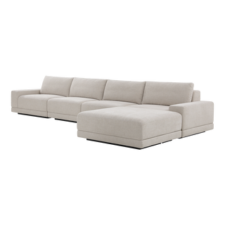 Torino 4-Piece Sofa & Ottoman Beige