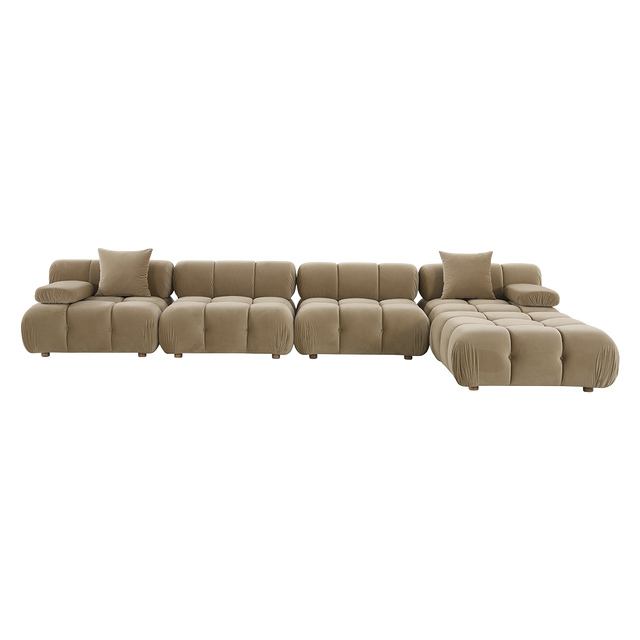 Forma Large Sectional Sofa Camel Velvet