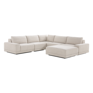 Torino Corner Sectional & Ottoman Beige