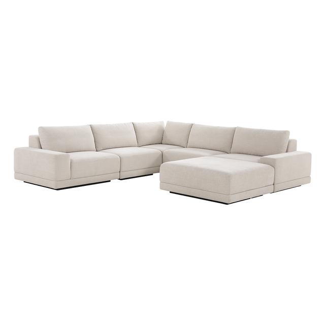 Torino Corner Sectional & Ottoman Beige