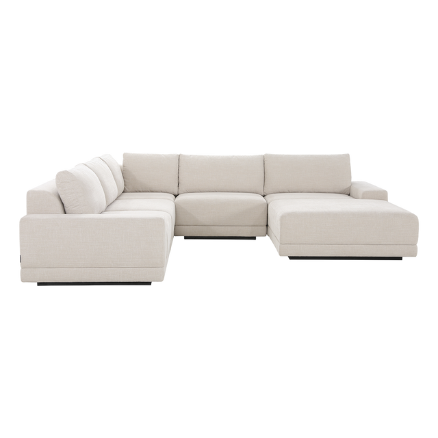 Torino Corner Sectional & Ottoman Beige