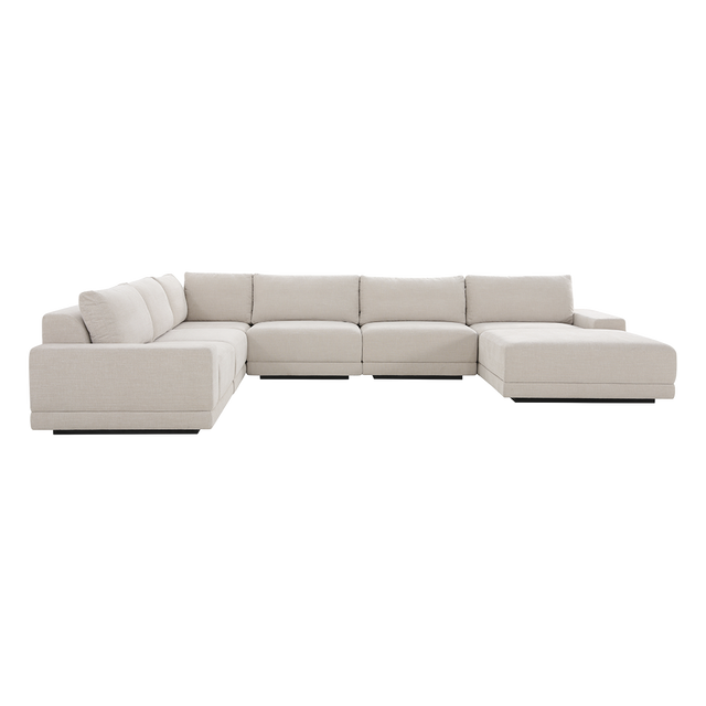 Torino Large Corner Sectional & Ottoman Beige