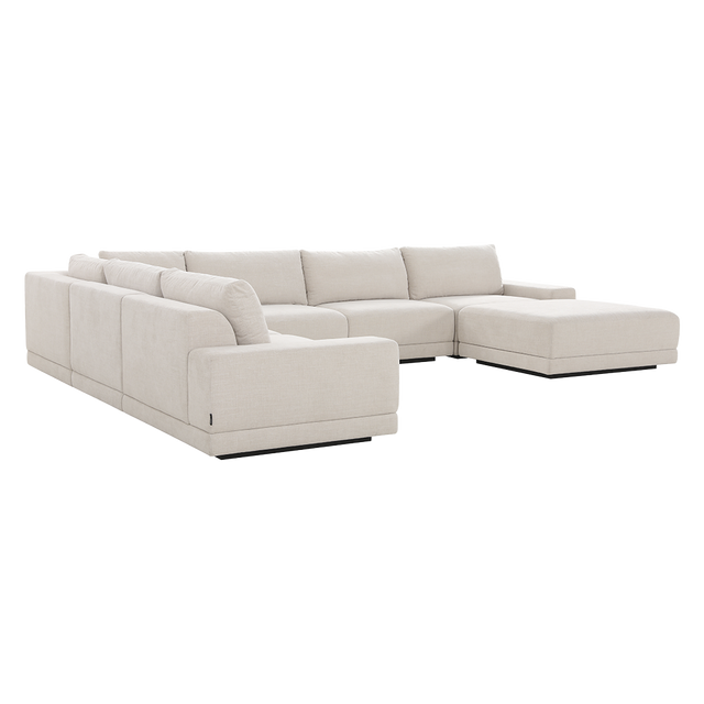 Torino Large Corner Sectional & Ottoman Beige