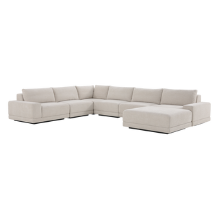 Torino Large Corner Sectional & Ottoman Beige