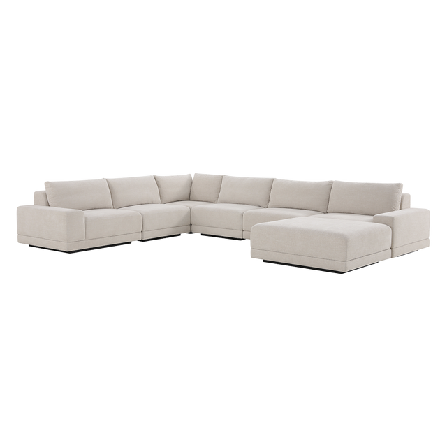 Torino Large Corner Sectional & Ottoman Beige