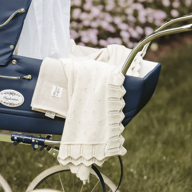 Scalloped Pointelle Blanket