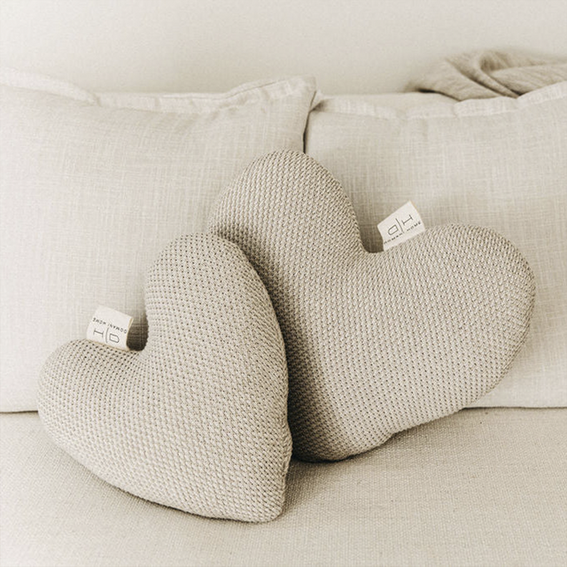 Taupe Heart Pillow