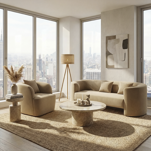 Elora 3 Seater Sofa Camel Velvet