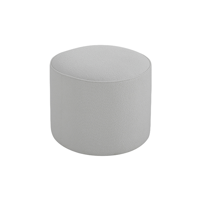 Elora Ottoman White Boucle