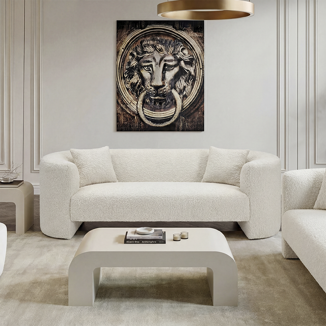 Elora 3 Seater Sofa White Boucle