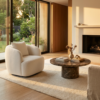 Elora Lounge Chair White Boucle