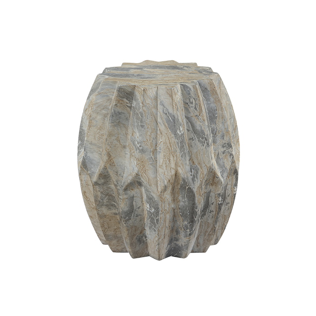 Elva Side Table Yellow & Gray Marble