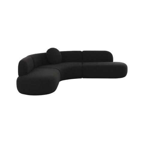 Horizon Sectional Sofa Black Boucle