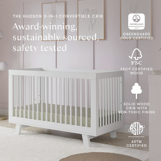 Hudson 3-in-1 Convertible Crib with Toddler Bed Conversion Kit