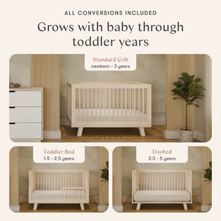 Hudson 3-in-1 Convertible Crib with Toddler Bed Conversion Kit