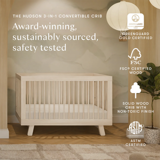 Hudson 3-in-1 Convertible Crib with Toddler Bed Conversion Kit