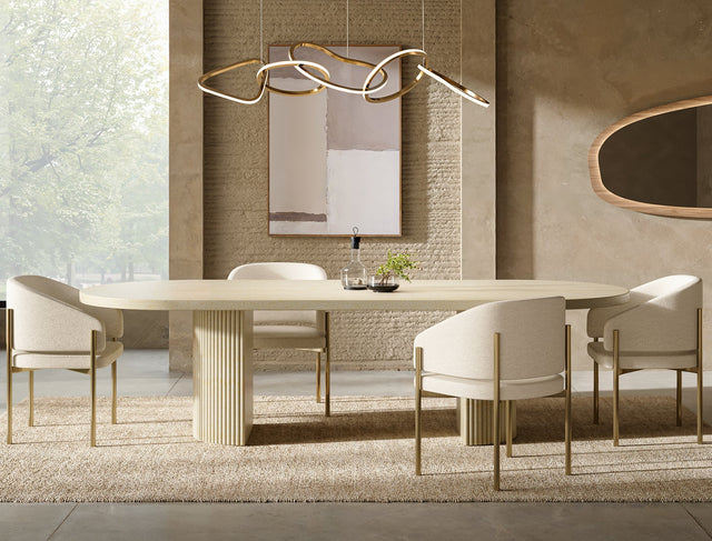 Bloom Dining Table Travertine