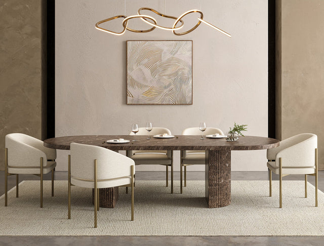 Bloom Dining Table Brown Marble