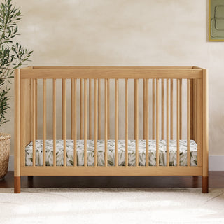 Gelato 4-in-1 Convertible Crib with Toddler Bed Conversion Kit - Honey / Vintage Teal