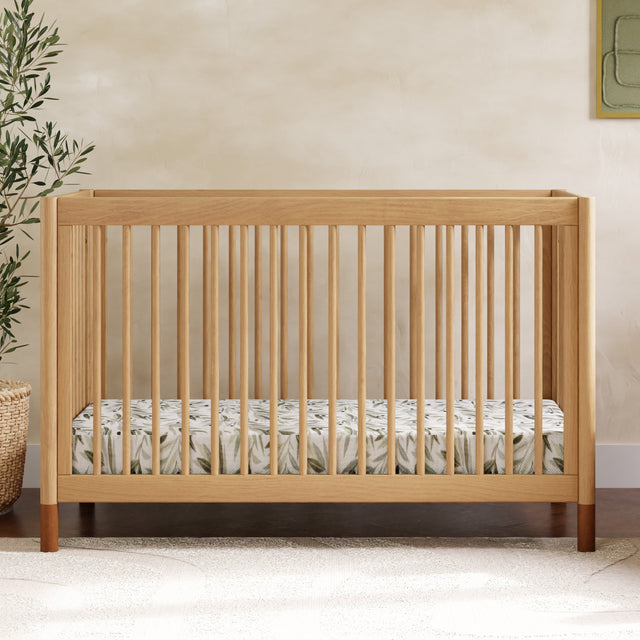 Gelato 4-in-1 Convertible Crib with Toddler Bed Conversion Kit - Honey / Vintage Teal