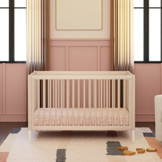 Gelato 4-in-1 Convertible Crib with Toddler Bed Conversion Kit - Washed Natural / White