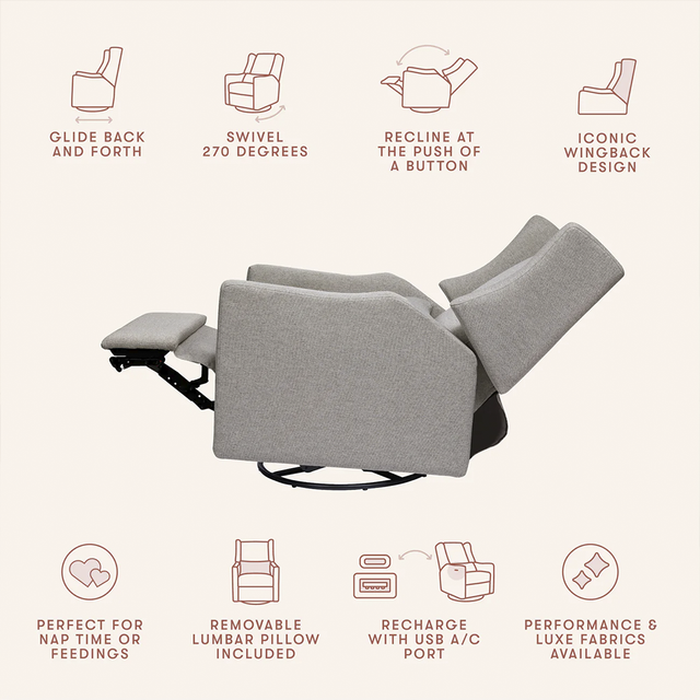 Kiwi Electronic Recliner and Swivel Glider with USB Port